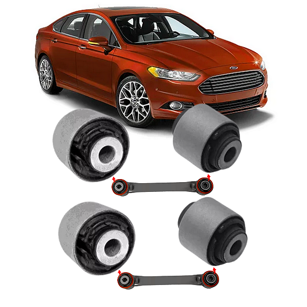 KIT 4 BUCHAS DO BRAÇO RETO MAIOR FUSION AWD FWD 2013 2014 2015 2016 2017 2018 2019