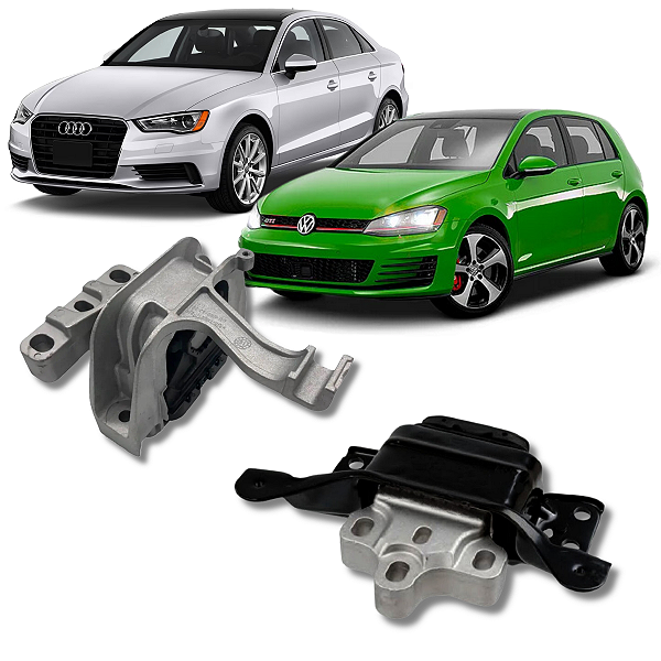 PAR COXIM MOTOR DIREITO CAMBIO SUPERIOR ESQUERDO AUDI A3 GOLF 2.0 GTI 2014 2015 2016 2017 2018 2019 2020 2021 2022