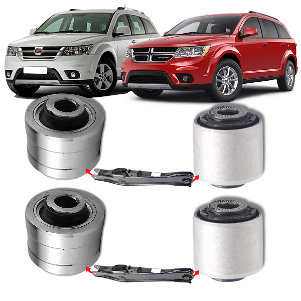KIT 4 BUCHAS DA BANDEJA TRASEIRA FREEMONT JOURNEY 2011 2012 2013 2014 2015 2016