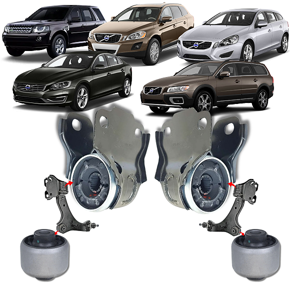 KIT 4 BUCHAS DA BANDEJA DIANTEIRA FREELANDER 2 VOLVO XC60 XC70 S60 S80 V60 V70 2006 A 2015