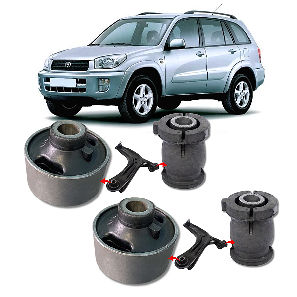KIT 4 BUCHAS DA BANDEJA DIANTEIRA RAV4 2000 2001 2002 2003 2004 2005
