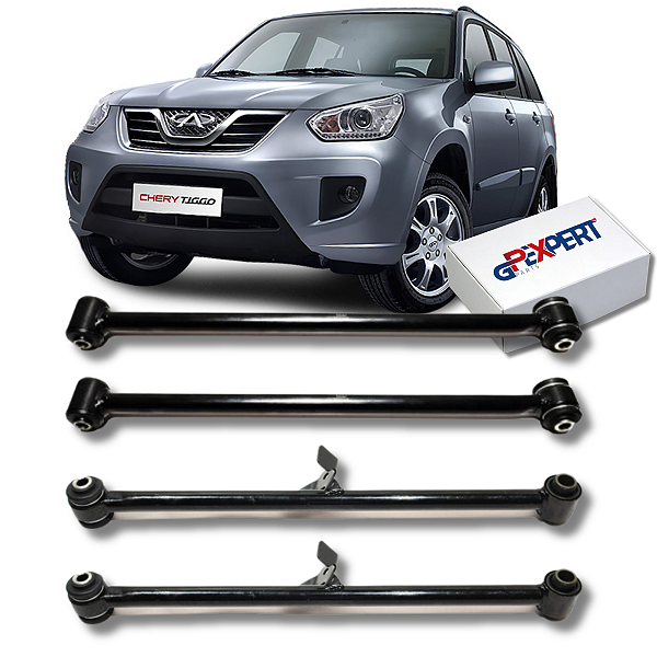 KIT 4 BRAÇOS OSCILANTE TRASEIRO TIGGO 2 2009 2010 2011 2012 2013 2014 2015