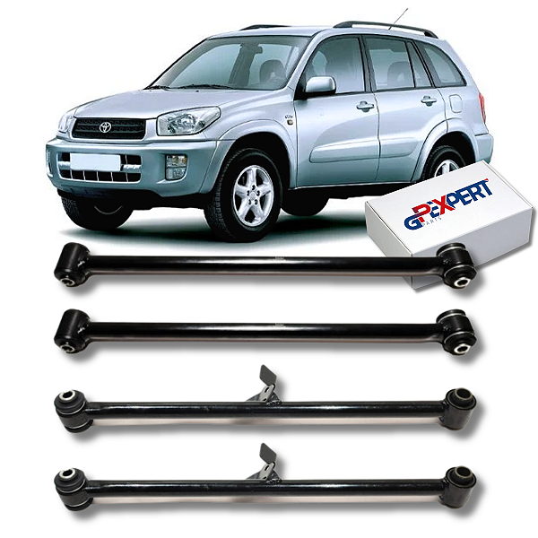 KIT 4 BRAÇOS OSCILANTE TENSOR SUPERIOR/INFERIOR TRASEIRO RAV4 2000 2001 2002 2003 2004 2005