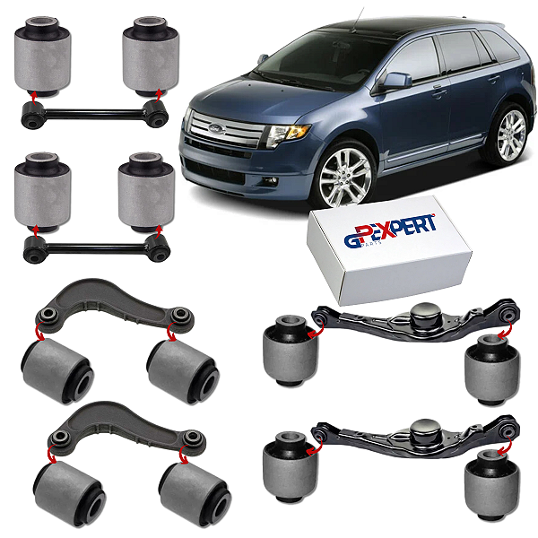 Kit 12 Buchas Braço Curvo Reto Bandeja Suspensão Traseira Edge 2007 2008 2009 2010