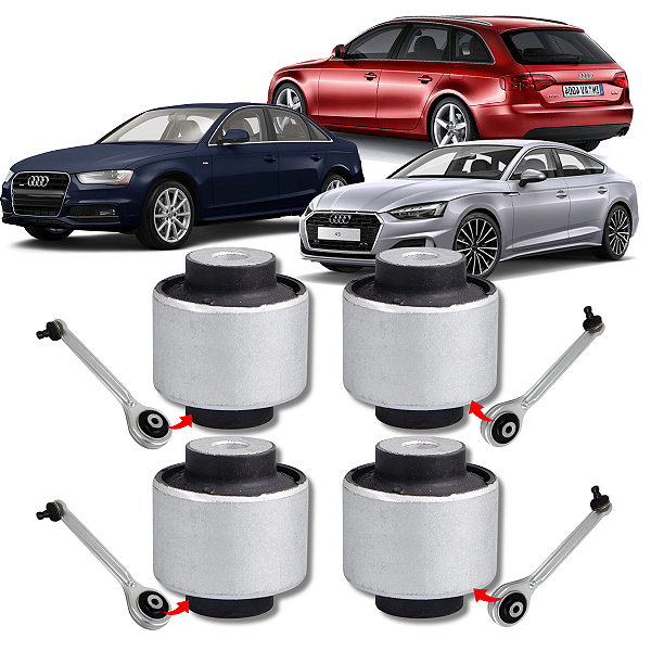 KIT 4 BUCHAS DO BRAÇO RETO SUPERIOR AUDI A4 (AVANT) A5 (SPORTBACK) Q5 2015 2016 2017 2018 2019 2020 2021