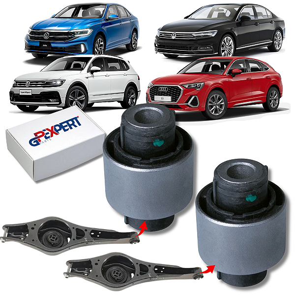 PAR BUCHAS BANDEJA BALANÇA TRASEIRA JETTA TIGUAN PASSAT AUDI Q3 2018 2019 2020 2021 2022 2023