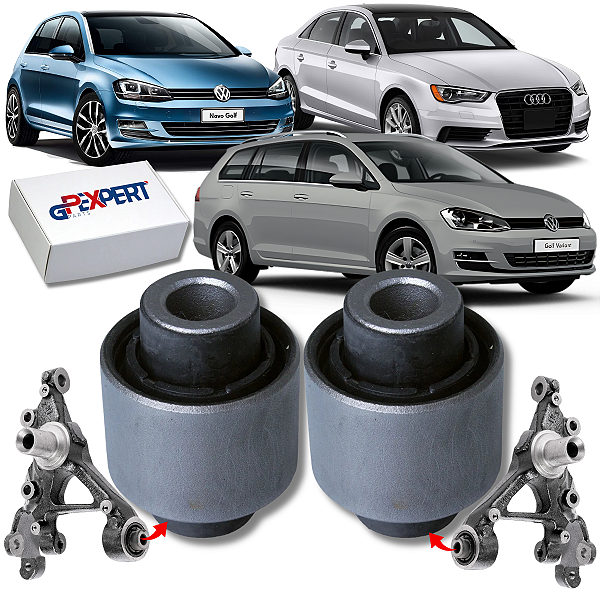 PAR BUCHAS MONTANTE MANGA EIXO TRASEIRA GOLF (VARIANT) AUDI A3 1.4 2.0 TSI TFSI 2014 2015 2016 2017 2018 2019 2020