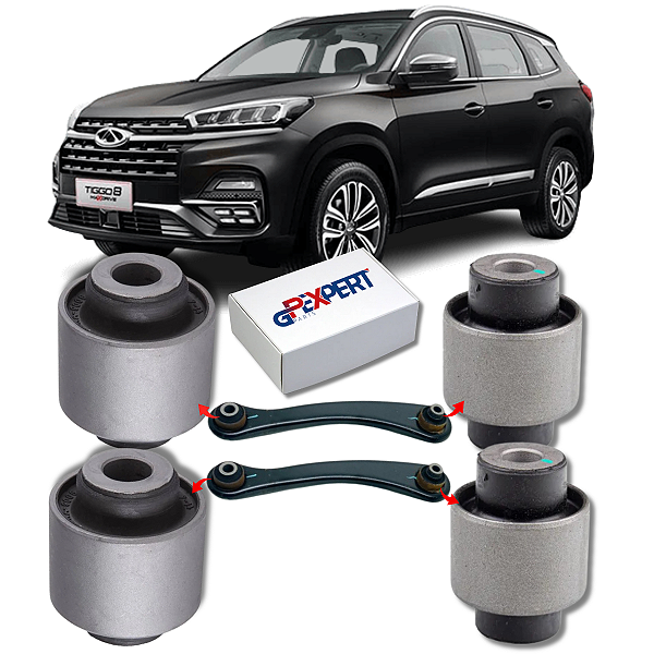 KIT 04 BUCHAS DO BRAÇO RETO TRASEIRO TIGGO 8 2019 2020 2021 2022 2023 2024