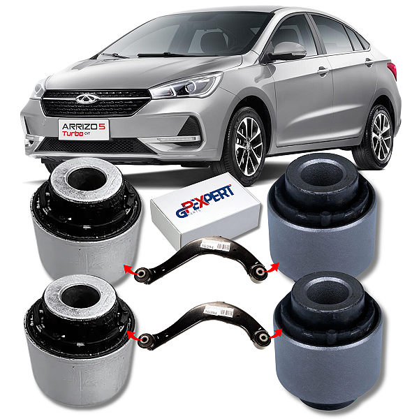 KIT 04 BUCHAS DO BRAÇO CURVO BOOMERANG TRASEIRO ARRIZO 5 2018 2019 2020 2021