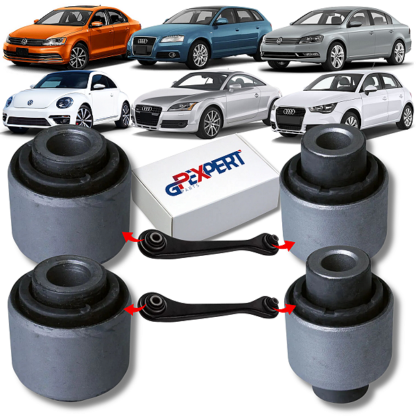 KIT 04 BUCHAS DO BRAÇO RETO TRASEIRO JETTA PASSAT EOS NEW BEETLE AUDI A3 A1 TT 2006 A 2018