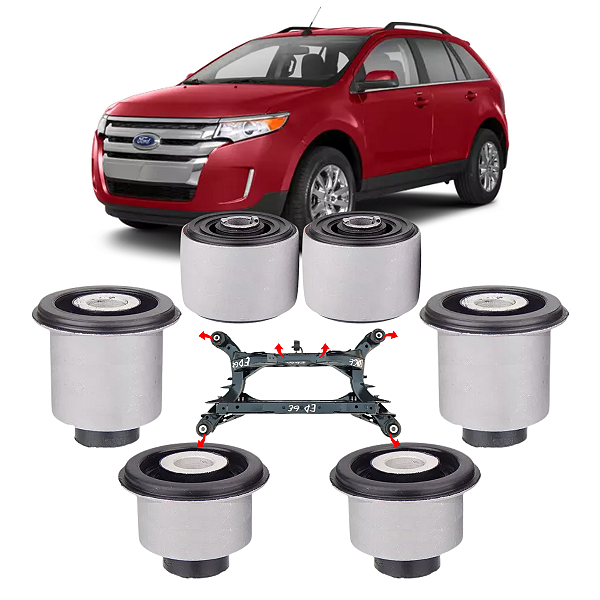 KIT 6 BUCHAS QUADRO AGREGADO SUSPENSÃO TRASEIRA EDGE 2011 2012 2013 2014 2015
