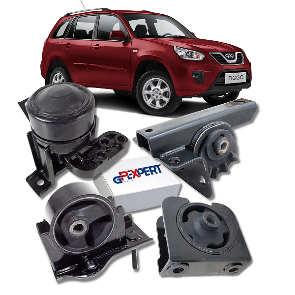KIT 04 COXIM CALÇO DO MOTOR E DO CÂMBIO HIDRÁULICO TIGGO 2 2009 2010 2011 2012 2013 2014 2015