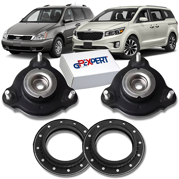 PAR SUPORTE COXIM DO AMORTECEDOR DIANTEIRO COM ROLAMENTO CARNIVAL 3.3 V6 2014 2015 2016 2017 2018 2019 2020