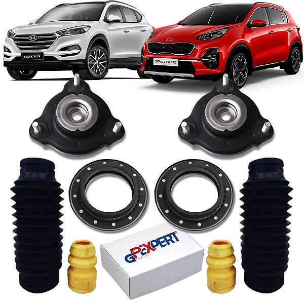 KIT COXIM BATENTE COIFA AMORTECEDOR DIANTEIRO COM ROLAMENTO NEW TUCSON SPORTAGE 2016 2017 2018 2019 2020 2021 2022 2023