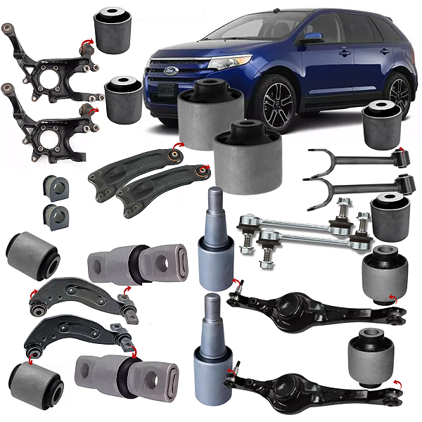 KIT 18 BUCHAS BIELETAS SUSPENSÃO TRASEIRA FORD EDGE 2011 2012 2013 2014 2015