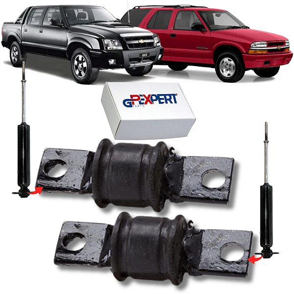 PAR BUCHA AMORTECEDOR DIANTEIRO INFERIOR S10 BLAZER 4X4 95 96 97 98 99 00 01 02 03 04 05 2006 2007 2008 2009 2010 2011