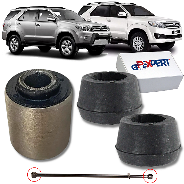 KIT 03 BUCHAS BARRA TRANSVERSAL TRASEIRA HILUX SW4 2005 2006 2007 2008 2009 2010 2011 2012 2013 2014 2015