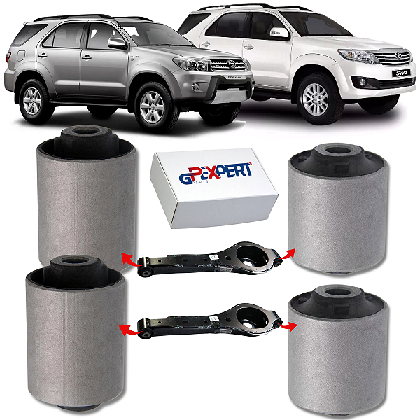 KIT 04 BUCHAS BANDEJA BALANÇA BRAÇO INFERIOR TRASEIRO HILUX SW4 2005 2006 2007 2008 2009 2010 2011 2012 2013 2014 2015