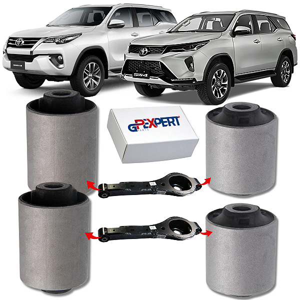 KIT 04 BUCHAS DA BANDEJA BALANÇA BRAÇO INFERIOR TRASEIRO HILUX SW4 2016 2017 2018 2019 2020 2021 2022 2023
