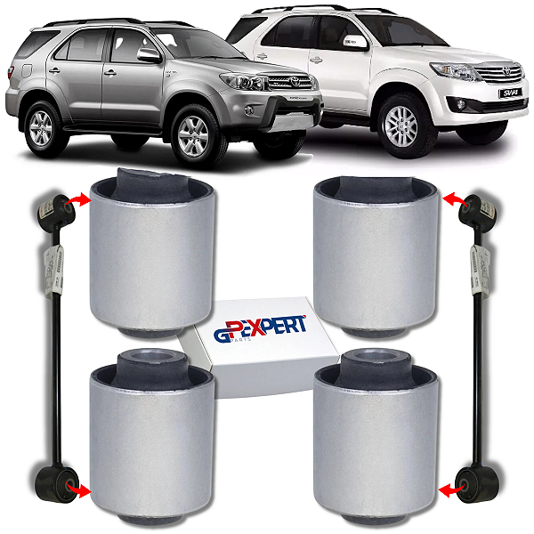 KIT 04 BUCHAS DO BRAÇO RETO TRASEIRO HILUX SW4 2016 2017 2018 2019 2020 2021 2022 2023 2024