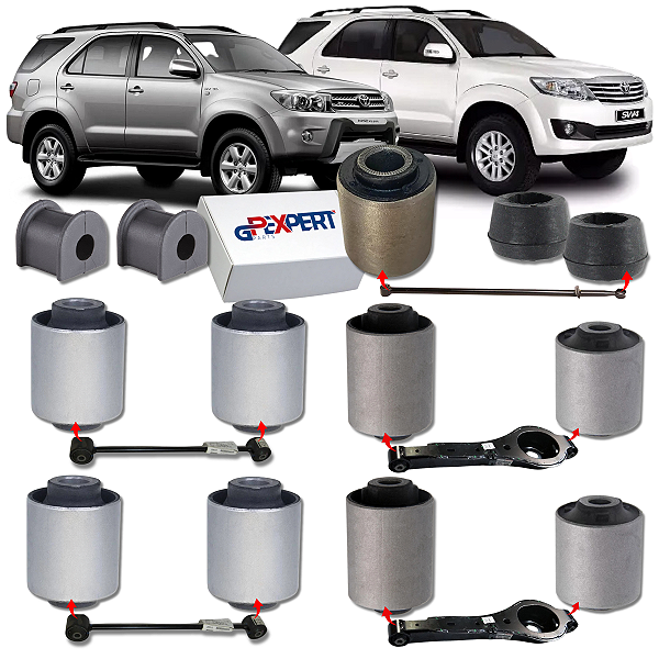 KIT 13 BUCHAS SUSPENSÃO TRASEIRA HILUX SW4 2005 2006 2007 2008 2009 2010 2011 2012 2013 2014 2015