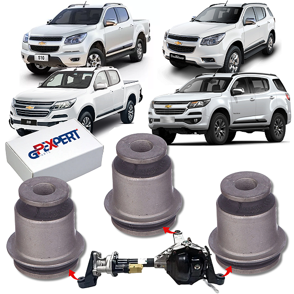 KIT 03 BUCHAS DO DIFERENCIAL DIANTEIRO S10 TRAILBLAZER 4X4 2012 2013 2014 2015 2016 2017 2018 2019 2020