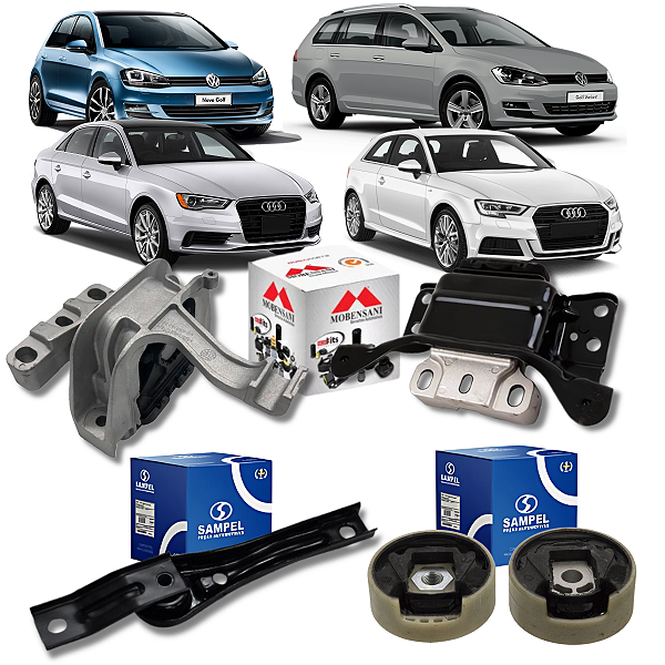 KIT 05 COXIM DO MOTOR E CÂMBIO GOLF (VARIANT) 1.0 1.4 1.6 AUDI A3 1.4 TFSI 2014 2015 2016 2017 2018 2019 2020 2021 2022