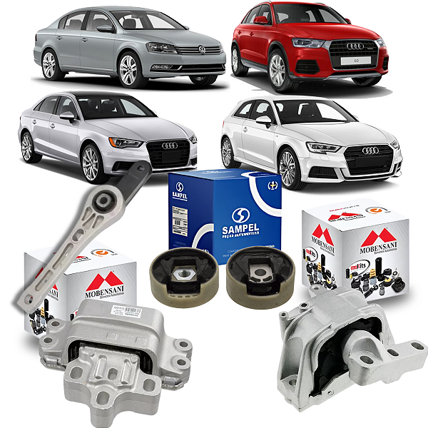 KIT 5 COXIM MOTOR CAMBIO JETTA PASSAT 2.0 TSI 11 / A3 2.0 07/ NEW BEETLE 2.0 2013 A 2017