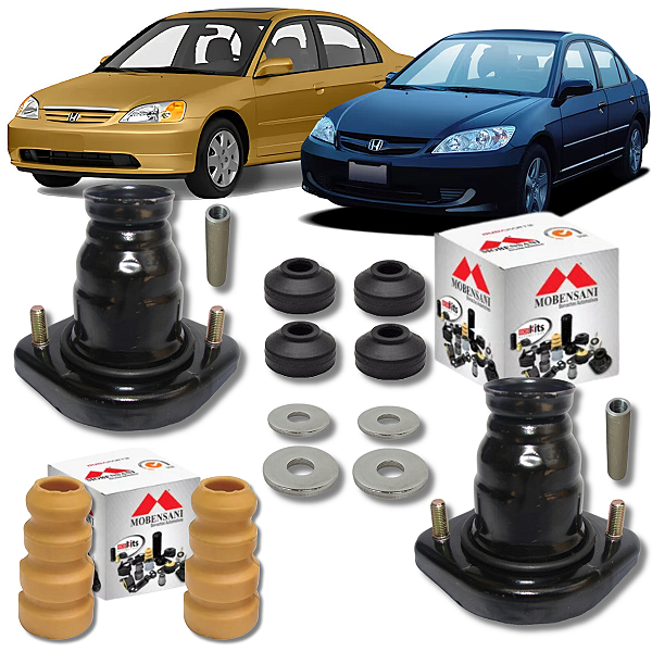 KIT COXIM BATENTE BUCHA DO AMORTECEDOR TRASEIRO CIVIC 2001 2002 2003 2004 2005 2006