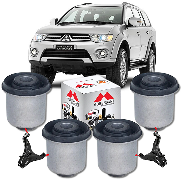 KIT 4 BUCHAS BANDEJA BALANÇA DIANTEIRA PAJERO DAKAR 2010 2011 2012 2013 2014 2015 2016 2017 2018