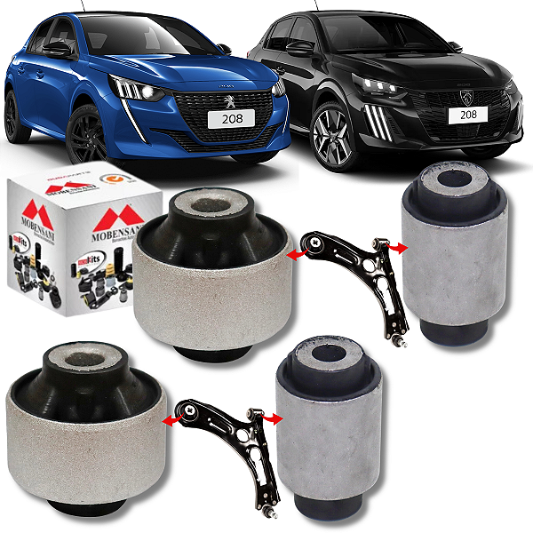 KIT 04 BUCHAS DA BANDEJA BALANÇA DIANTEIRA PEUGEOT 208 2021 2022 2023 2024 2025