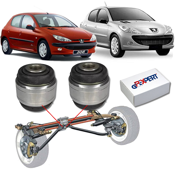PAR BUCHA BRAÇO EIXO TRASEIRO HIDRAULICA PEUGEOT 206 207 SW 1999 00 01 02 03 04 05 06 07 08 09 10 11 2012