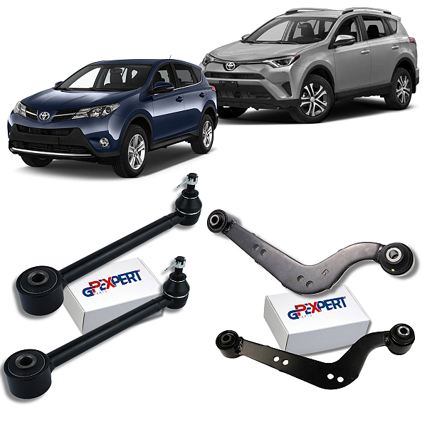 Kit 04 Braço Curvo Reto Traseiro RAV4 2013 2014 2015 2016 2017 2018 E 2019