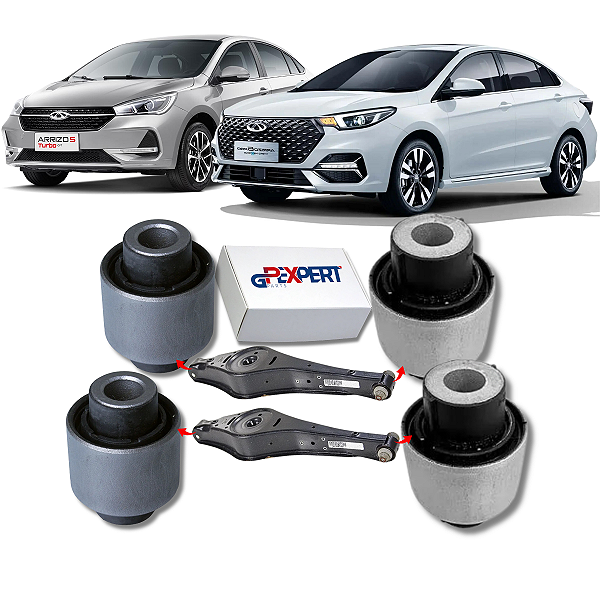 KIT 04 BUCHAS BANDEJA BALANÇA TRASEIRA ARRIZO 5 E 6 2019 2020 2021 2022 2023 2024