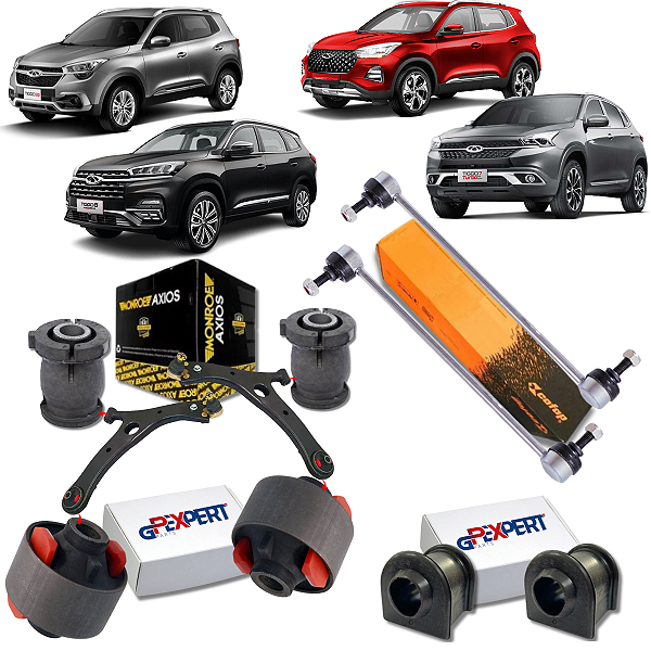 KIT 08 BUCHAS SUSPENSÃO DIANTEIRA PARA TIGGO 5x 7 8 2018 2019 2020 2021 2022 2023 2024 2025