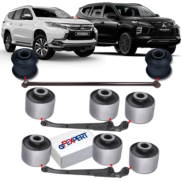 KIT 8 BUCHAS DA SUSPENSÃO TRASEIRA PARA PAJERO SPORT 2.4 2017 2018 2019 2020 2021 2022 2023