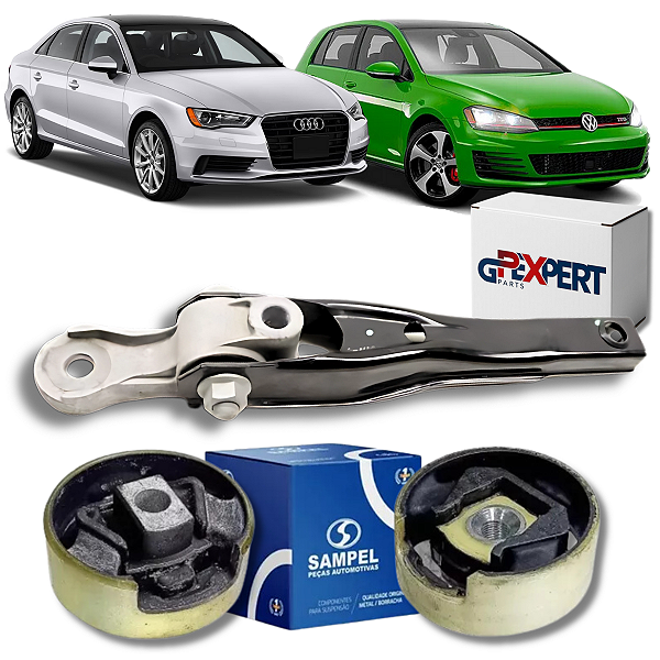 KIT 03 COXIM CÂMBIO QUADRO AGREGADO GOLF 2.0 GTI AUDI A3 1.8 2.0 TFSI 2014 2015 2016 2017 2018 2019 2020 2021 2022 2023