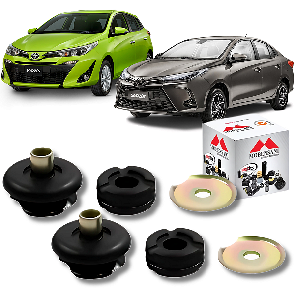 PAR KIT DE BUCHAS DO AMORTECEDOR TRASEIRO YARIS 2018 2019 2020 2021 2022 2023 2024