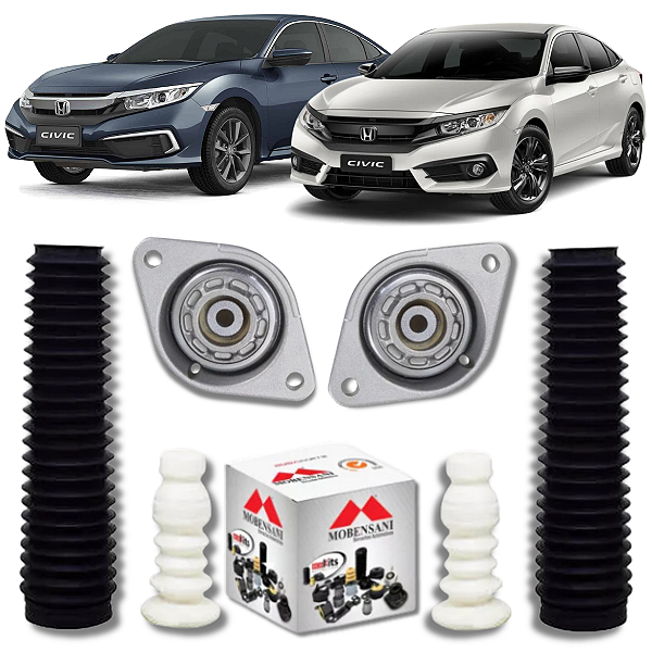 KIT COXIM BATENTE COIFA AMORTECEDOR TRASEIRO CIVIC G10 2017 2018 2019 2020 2021 2022 2023