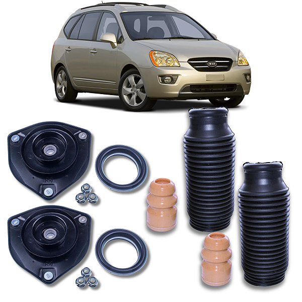 KIT COXIM BATENTE COIFA AMORTECEDOR DIANTEIRO CARENS 2007 2008 2009 2010 2011 2012 2013