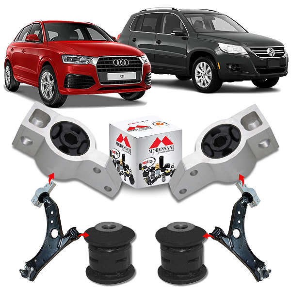KIT 04 BUCHAS DA BANDEJA DIANTEIRA AUDI Q3 TIGUAN 2009 A 2018