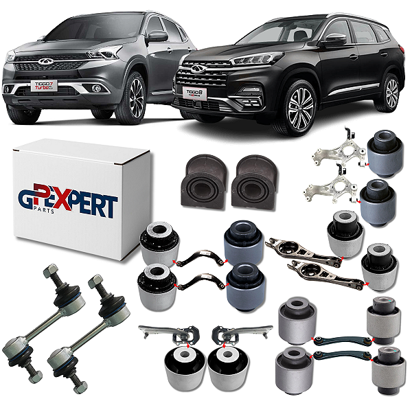 KIT 18 BUCHAS BIELETA SUSPENSÃO TRASEIRA TIGGO 7 2019 A 2025