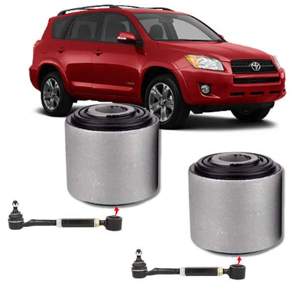 PAR BUCHA BRAÇO RETO PIVO TRASEIRO RAV4 2006 2007 08 A 2012