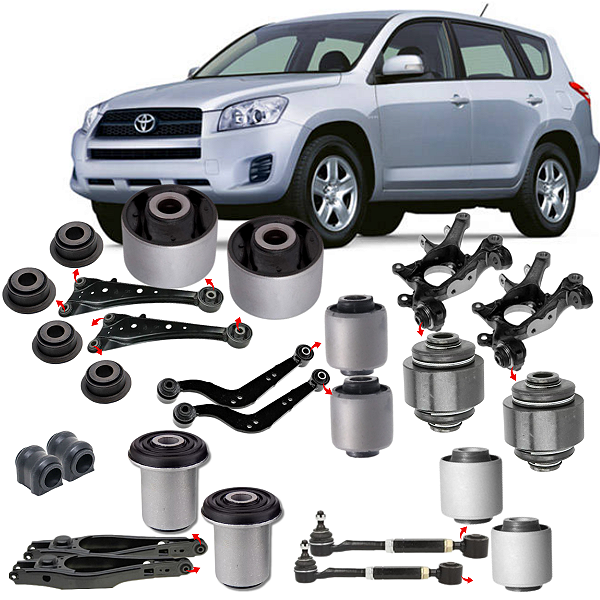 KIT 16 BUCHAS SUSPENSÃO TRASEIRA RAV4 08 2009 2010 2011 2012