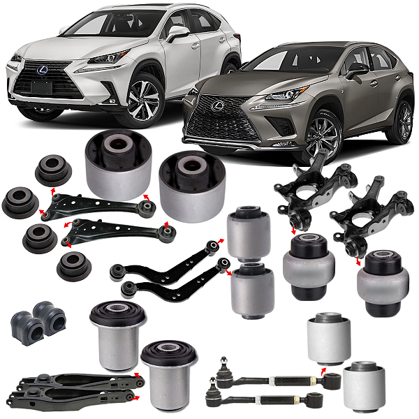 KIT 16 BUCHAS SUSPENSÃO TRASEIRA LEXUS NX300H 2014 A 2021