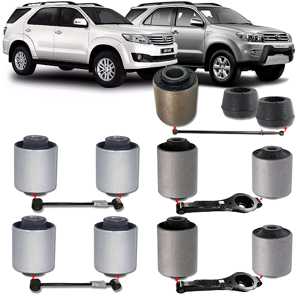 KIT 11 BUCHAS SUSPENSÃO TRASEIRA HILUX SW4 2005 A 2015
