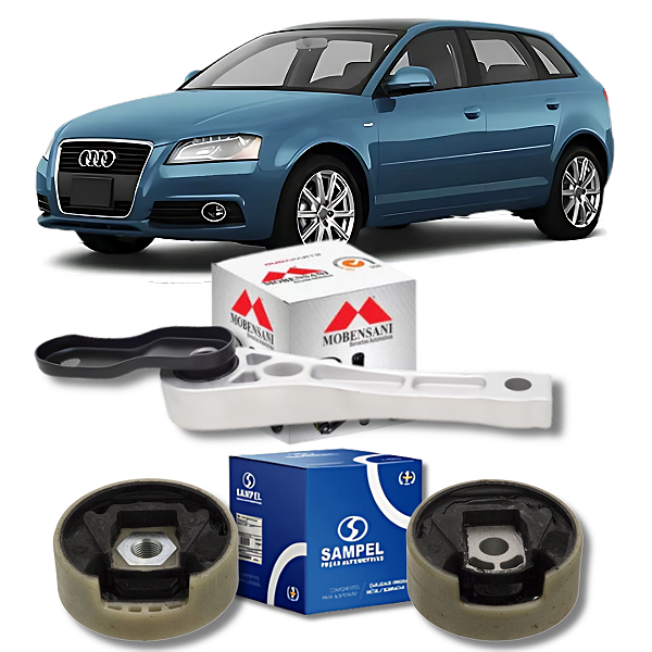 KIT 3 COXIM BUCHA CAMBIO QUADRO INFERIOR AUDI A3 2.0 TFSI 2007 A 2013