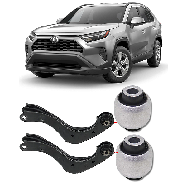 PAR BUCHA BRAÇO CURVO TRASEIRO RAV4 2019 2020 2021 A 2026