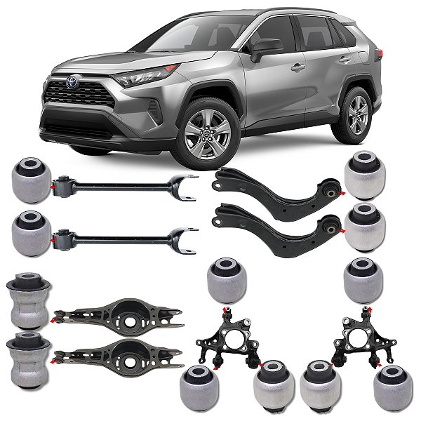 KIT 12 BUCHAS DA SUSPENSÃO TRASEIRA RAV4 2019 20 21 A 2026