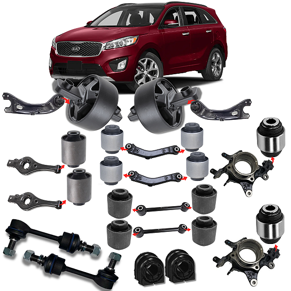 KIT 18 BUCHAS BIELETA SUSPENSÃO TRASEIRA SORENTO 3.3 16/